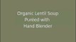 Organic Lentil Soup Pureed with Hand Blender