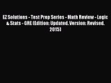 Read EZ Solutions - Test Prep Series - Math Review - Logic & Stats - GRE (Edition: Updated.