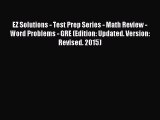 Read EZ Solutions - Test Prep Series - Math Review - Word Problems - GRE (Edition: Updated.