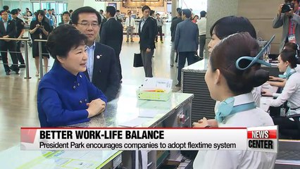 President Park visits local company to promote flextime system