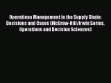 [PDF] Operations Management in the Supply Chain: Decisions and Cases (McGraw-Hill/Irwin Series