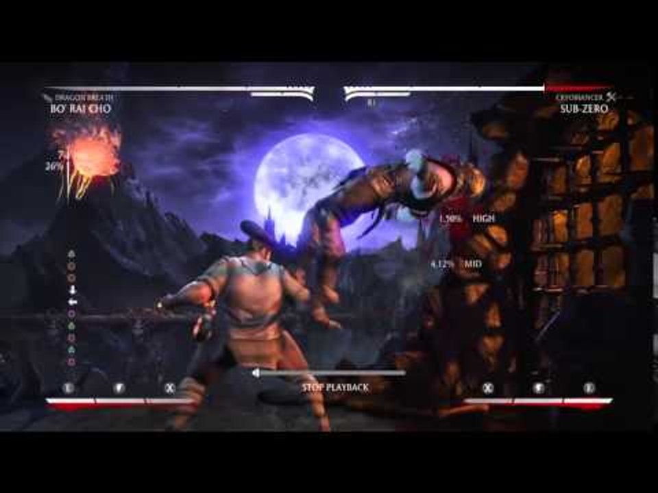 Mortal Kombat X Bo' Rai Cho 37% no meter Korner Kombo