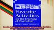 Free PDF Downlaod  Favorite Activities for the Teaching of Psychology Activities Handbook for the Teaching  FREE BOOOK ONLINE