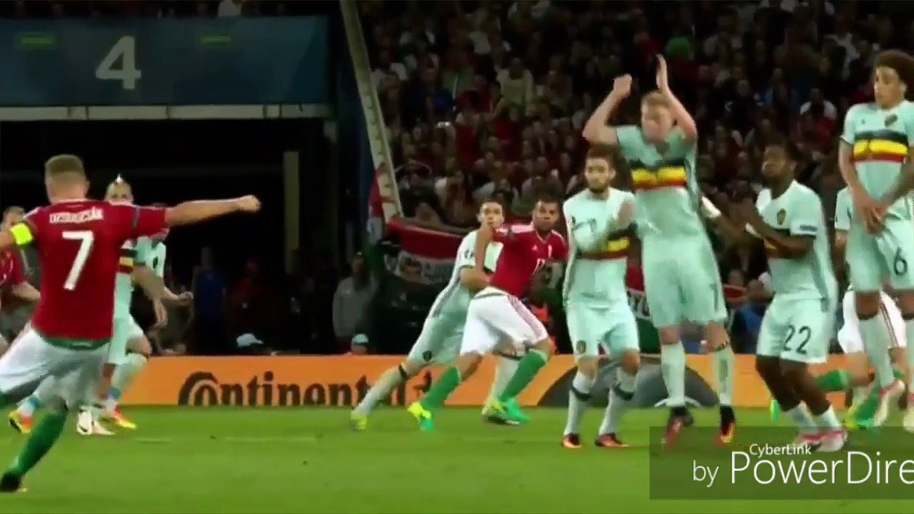 Brutal soccer nutshot. Axel Witsel: Belgium vs. Hungary 26/06/2016. Ball to the nuts in free kick.