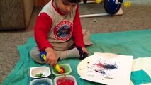 2 Year Old/ 24 Month Old Kid, Moksh likes to paint