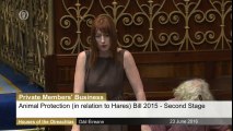 Clare Daly TD speaks in favor of a ban on hare coursing.