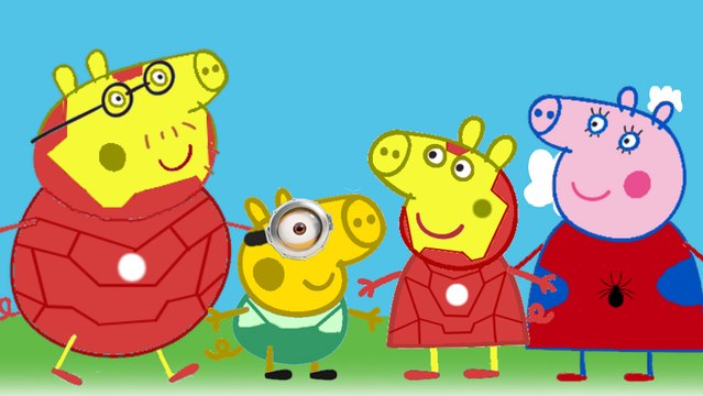 Peppa Pig Finger Family Daddy Pig Iron Man Mommy Pig Spiderman George Pig Minions Song