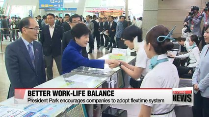 President Park visits local company to promote flextime system