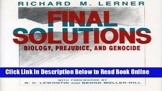 Read Final Solutions: Biology, Prejudice, and Genocide  PDF Free
