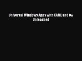 PDF Universal Windows Apps with XAML and C# Unleashed Free Books