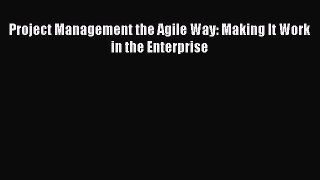 Read Project Management the Agile Way: Making It Work in the Enterprise Ebook Free