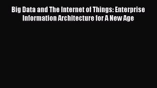 Read Big Data and The Internet of Things: Enterprise Information Architecture for A New Age