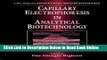 Read Capillary Electrophoresis in Analytical Biotechnology: A Balance of Theory and Practice