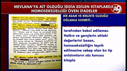 Mevlana'ya ait olduğu iddia edilen kitaplarda homoseksüelliği öven ifadeler