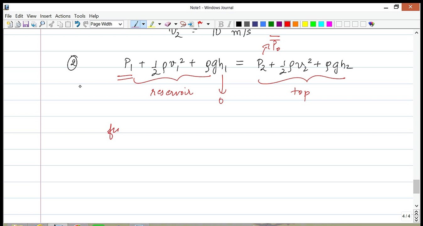 Fluids - 15 - Application of Bernoulli's Equation
