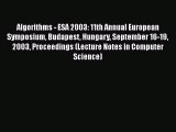 [PDF] Algorithms - ESA 2003: 11th Annual European Symposium Budapest Hungary September 16-19