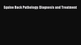 Read Book Equine Back Pathology: Diagnosis and Treatment E-Book Free