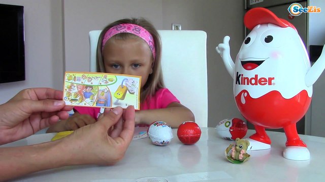 Огромное яйцо с Киндер Сюрпризами – Ярослава открывает игрушки – Giant Kinder Surprise Egg Toys