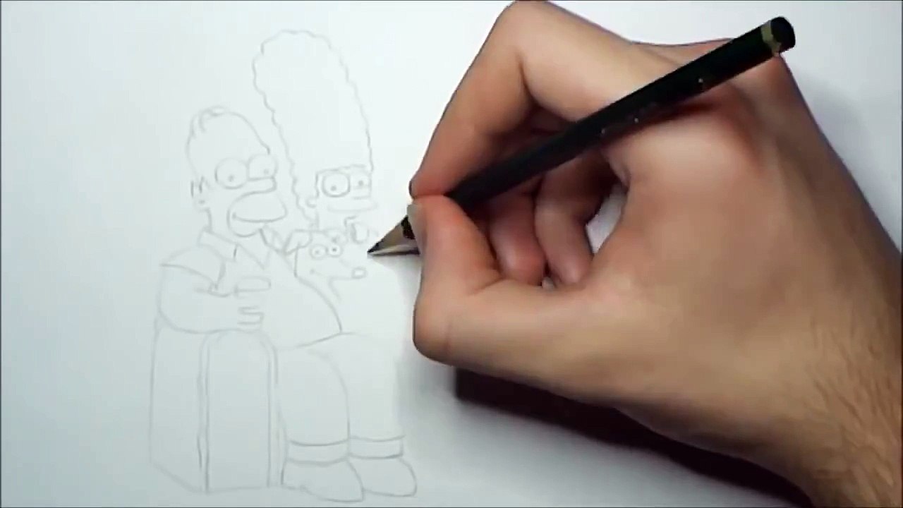 How to Draw The Simpsons family on the couch