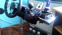 Logitech g27, attack3 joystick DIY handbrake mod, wheel stand pro, assetto corsa. Finished