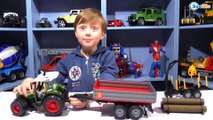 BRUDER VS DICKIE TOYS Construction Vehicles for Children TRACTOR TRAILER TRUCKS Cars Toys Review