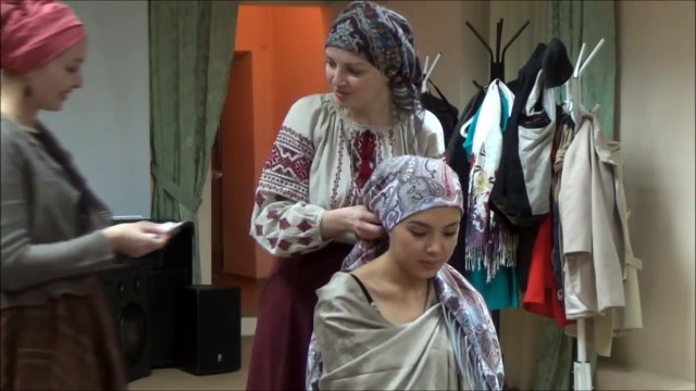 Как завязать платок на голове.Фасон «СНУД».Мастер класс׃ как красиво завязать платок на голову
