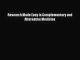 Download Research Made Easy in Complementary and Alternative Medicine PDF Online