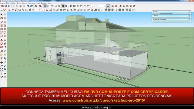 Curso SketchUp Básico Gratuito 23/40: Abrindo vãos de portas