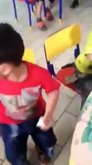 Cute baby weeping in a cute style