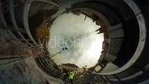 People on City Square Near the River Video 360 vr Bridge Paved Road Sign Opole Poland Old City