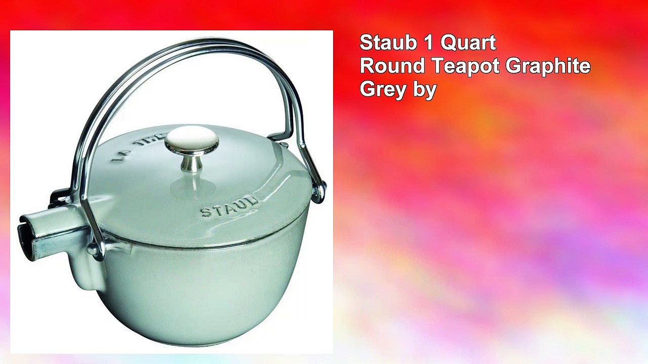 Staub 1 Quart Round Teapot Graphite Grey by