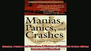 Enjoyed read  Manias Panics and Crashes A History of Financial Crisis Wiley Investment Classics