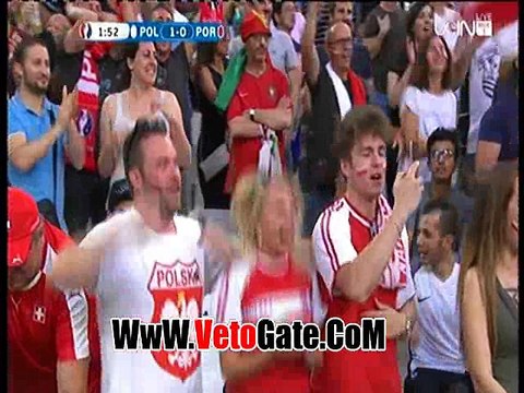 ليفاندوفسكي يتقدم بالهدف الاول لـ بولندا فى البرتغال