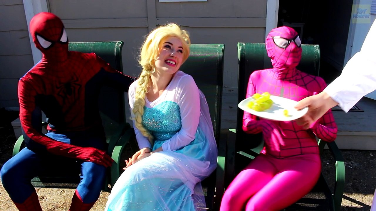 Yazım ve Frozen Elsa ! Spiderman , Pembe Spidergirl , Maleficent , Joker & Doktor ! Superhero Eğlence