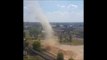 Dust Devil Spins Over Minsk Construction Site