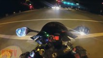 Motorcycle CRASH Running From POLICE CHASE Street Bike SMASHES TRUCK Nearly FATAL ACCIDENT 2016