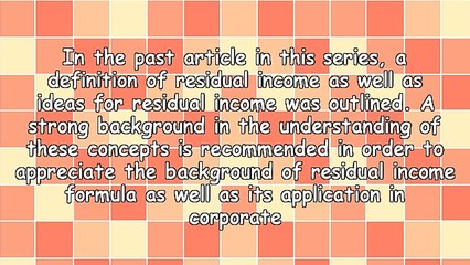 Understanding The Residual Income Formula