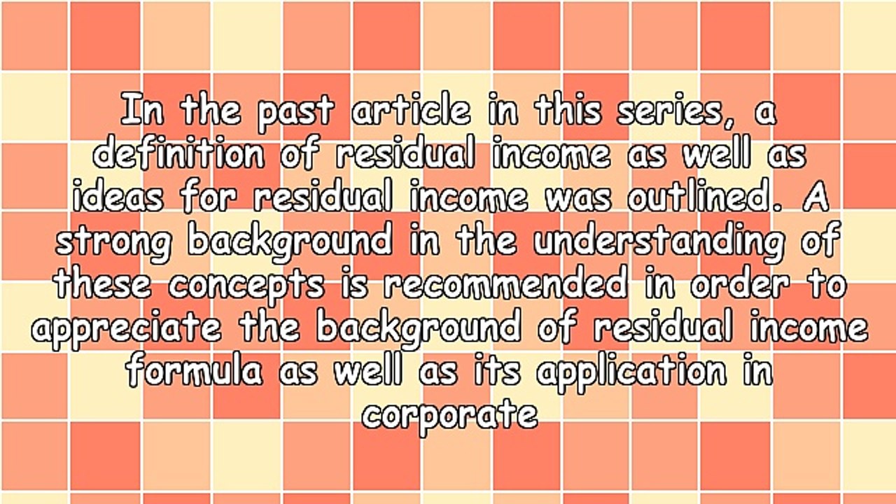Understanding The Residual Income Formula