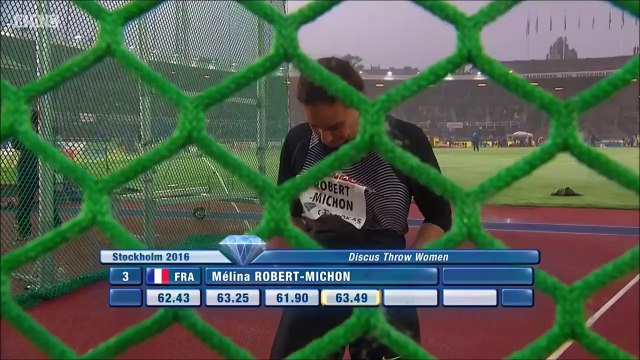 lancer du disque F - DL Stockholm, 16 juin 2016 (Mélina Robert-Michon 2e, 64m96)