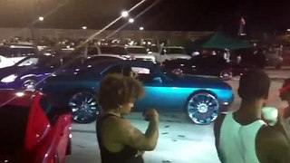 Challenger on 26's and Charger on 26's STUNT FEST 2012