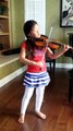 Camille (6 years old)  playing violin. Minuet No. 2 J.S. Bach