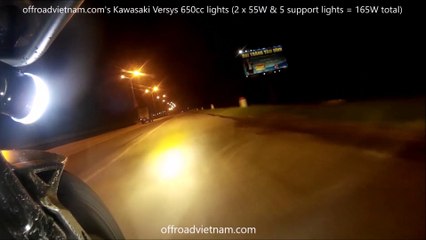 On Vietnam Motorcycle Tours,  LED Lights Improve Visibility For Night Riding (Test Đèn LED) | OffroadVietnam.Com