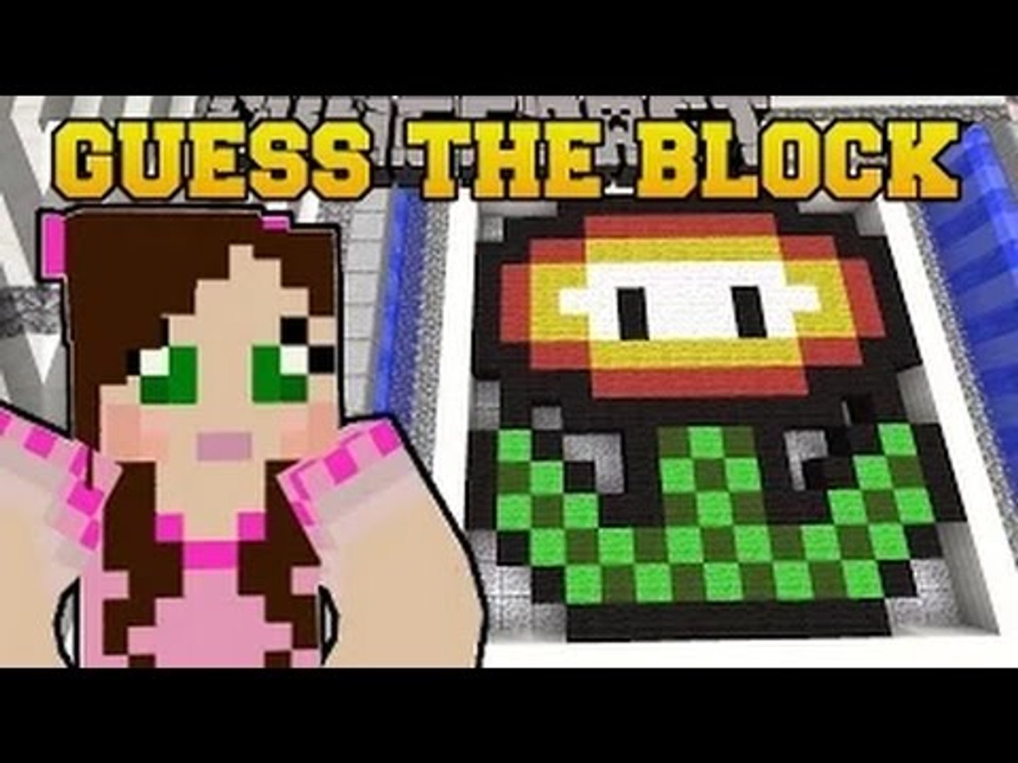 ⁣Pat and Jen PopularMMOs Minecraft | GUESS THE BLOCK! WHAT IS THAT ! Mini-Game