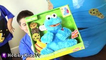 World's Biggest COOKIE MONSTER Surprise Egg! Sesame Street Toys HobbyKidsTV_2