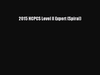Read 2015 HCPCS Level II Expert (Spiral) Ebook Free
