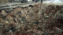 حلب :: حفرة إثر سقوط صاروخ سكود على مساكن هنانو 17-2-2013 جـ4