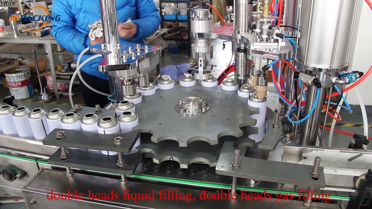 Full Automatic Aerosol Filling Machine with Double Liquid Filling Head and Gas Filling Head 2800A