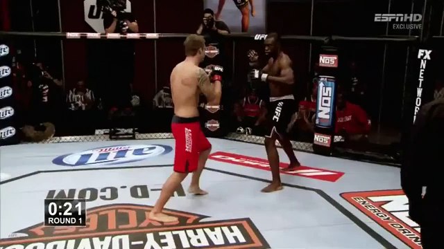 TUF 17 Uriah Hall Spinning Heel Kick Knockout of Adam Cella