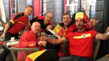 Pays de Galles-Belgique: les supporters belges chantent 