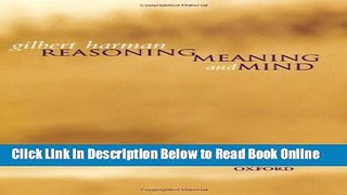 Download Reasoning, Meaning, and Mind  Ebook Free